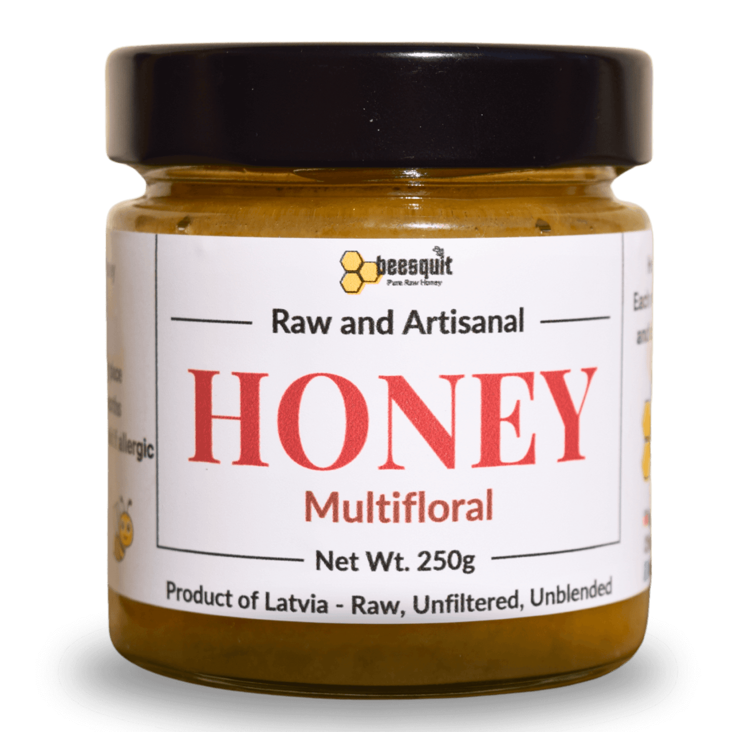 100% Raw Multifloral Honey 250g jar – Pure, unfiltered honey from Latvian wildflowers | multifloral-honey-250g
