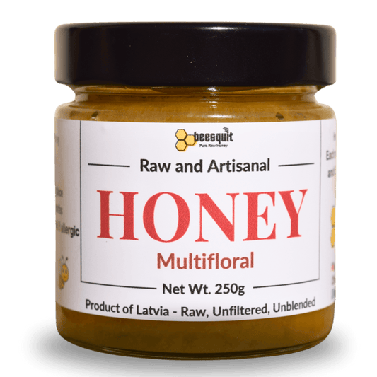 100% Raw Multifloral Honey 250g jar – Pure, unfiltered honey from Latvian wildflowers | multifloral-honey-250g